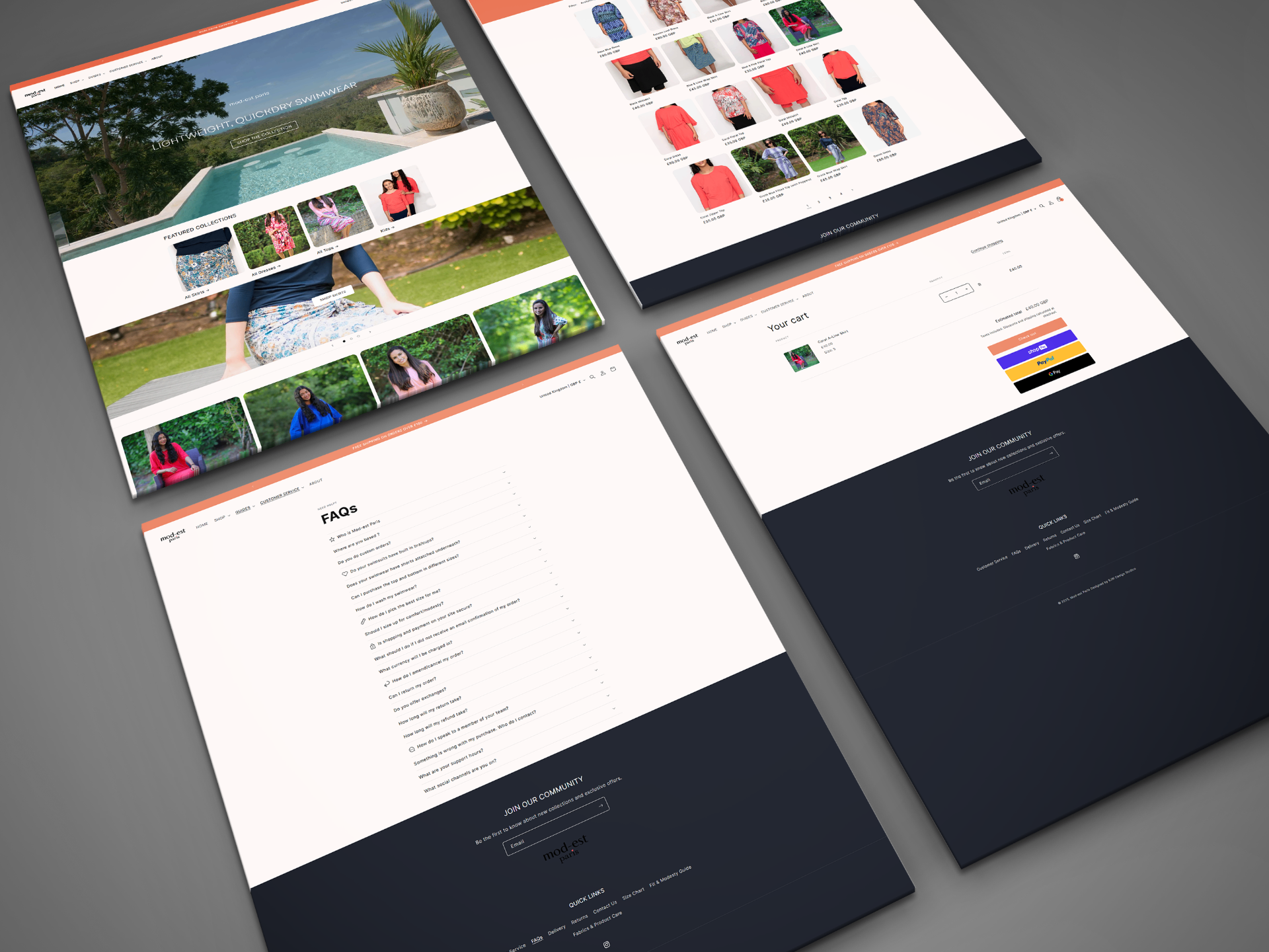 Mod-Est Paris fashion ecommerce website showcasing elegant design and user experience for luxury fashion brand online store